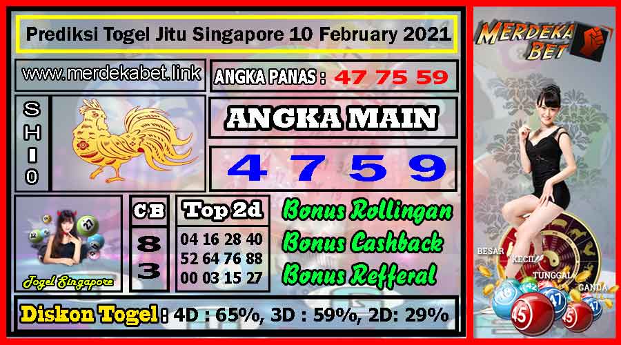 Prediksi Togel Jitu Singapore Rabu 10 February 2021