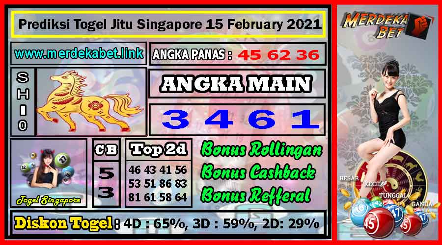 Prediksi Togel Jitu Singapore Senin 15 February 2021